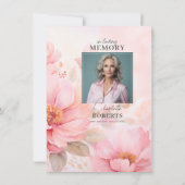 Rozen Roze Sympathie Begrafenis Bedankt | FOTO Kaart (Achterkant)