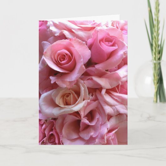 Rozen roze Valentijnsdag Feestdagen Kaart (Voorkant)