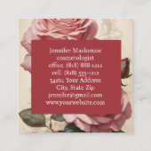 Rozen Roze Vierkante Visitekaartje (Achterkant)