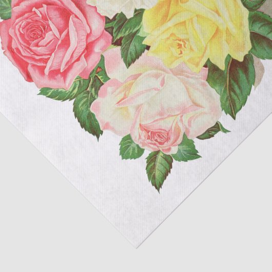 Rozen Roze witte rode bloem #1 Tissuepapier (Detail)