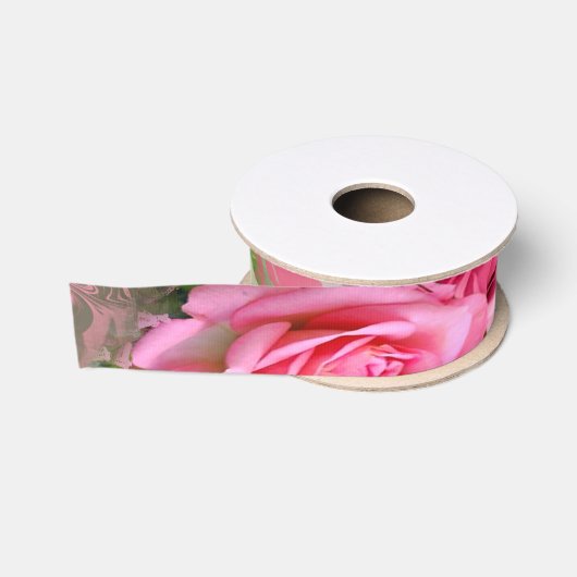 Rozen, Rozen Aangepaste aardkorrellint Grosgrain Lint (Spoel)