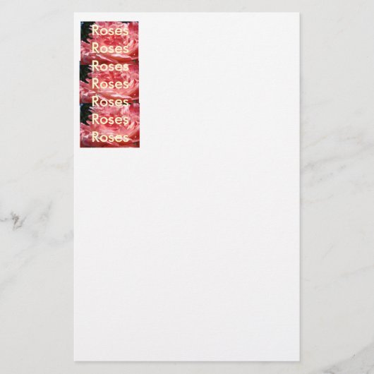 ROZEN ROZEN ROZEN Briefpapier Roze Roos Bloemen (Voorkant)