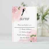 Rozen RSVP Kaartje (Staand voorkant)