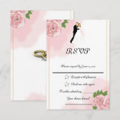 Rozen RSVP Kaartje (Voorkant / Achterkant)