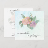 *~* ROZEN + RSVP QR Gold Glitter - AR12 Huwelijk Kaart (Voorkant / Achterkant)