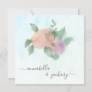 *~* ROZEN + RSVP QR Gold Glitter - AR12 Huwelijk Kaart