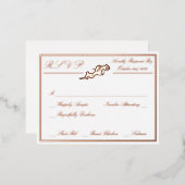 Rozen, RSVP Roos Gold White Wedding RSVP Folie Uitnodiging Briefkaart (Voorkant / Achterkant)