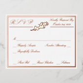 Rozen, RSVP Roos Gold White Wedding RSVP Folie Uitnodiging Briefkaart (Voorkant)