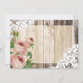 Rozen Rustic Wood Lace en Heart Hartelijk dank Bedankkaart (Achterkant)
