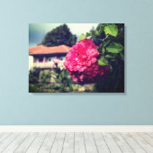 Rozen, rustieke foto, zomer uitgerekte canvas prin (Insitu (Houten vloer))