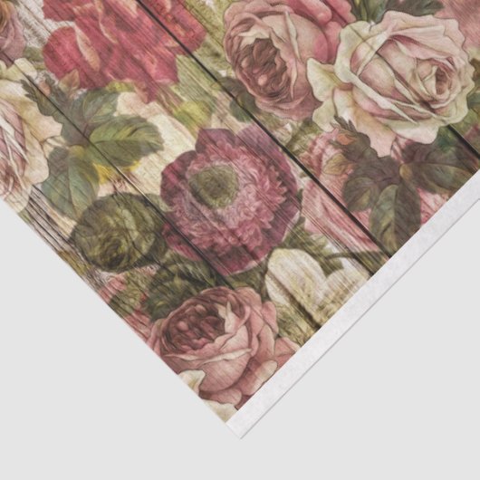 Rozen Rustisch hout - Ontvlechting Tissuepapier (Detail)