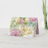 Rozen Satijn Lint Evergreen Mauve Cream Christmas Feestdagen Kaart (Voorkant)