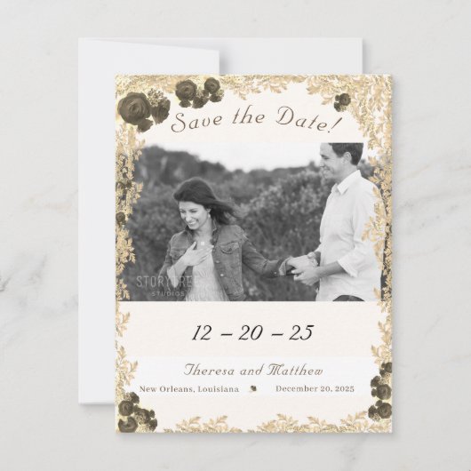 Rozen Save the Date Kaart (Voorkant)