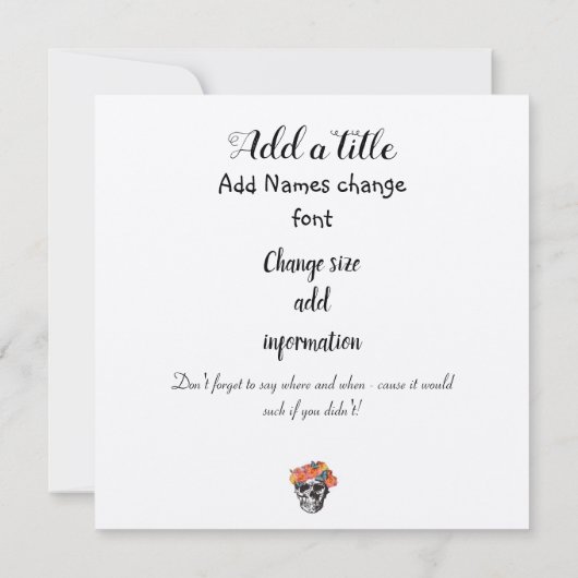 Rozen Schedel - Tot de Dood Ons Scheidt Kaart (Achterkant)