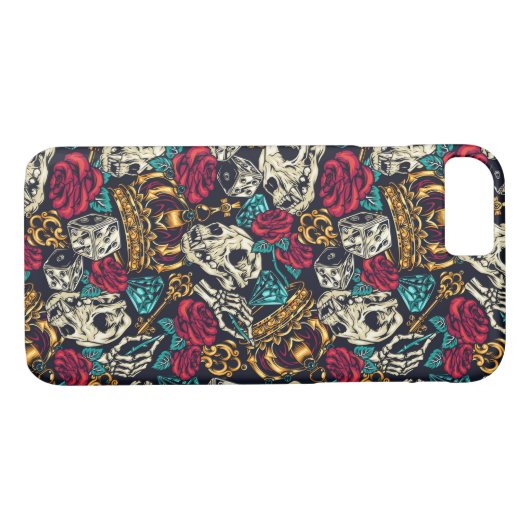 Rozen, schelpen en kronen Case-Mate iPhone case (Achterkant (Horizontaal))