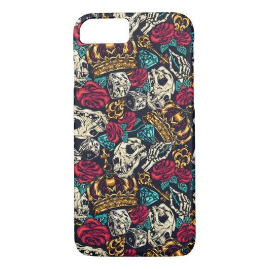Rozen, schelpen en kronen Case-Mate iPhone case (Achterkant)
