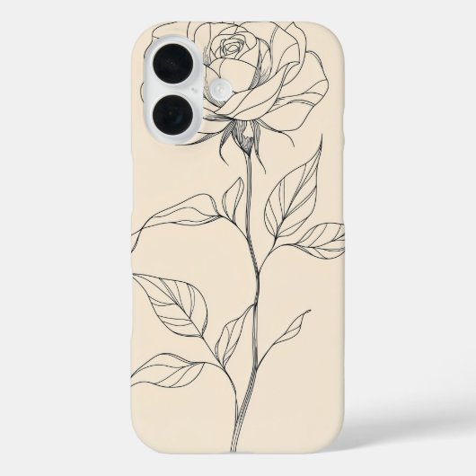 Rozen schets Case-Mate iPhone Case (Achterkant)