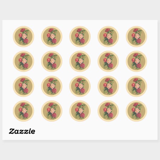  Rozen schilderen Ronde Sticker (Vel)