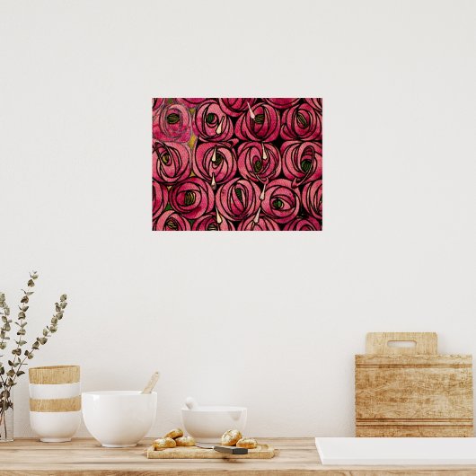Rozen, schilderij door Charles Mackintosh Poster (Keuken)