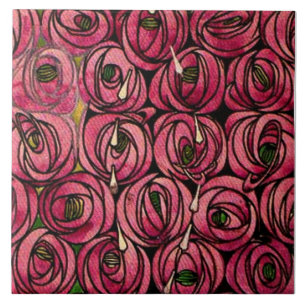 Rozen, schilderij van Charles Mackintosh, Tegeltje