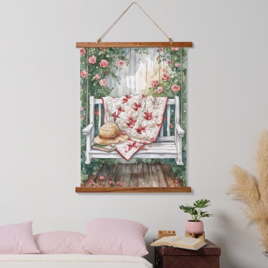 Rozen schommel met Quilt Charm Hangend Wandkleed (Slaapkamer)