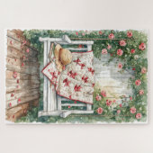  Rozen schommel met Quilt Charm Legpuzzel (Horizontaal)