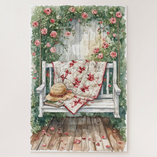  Rozen schommel met Quilt Charm Legpuzzel (Verticaal)