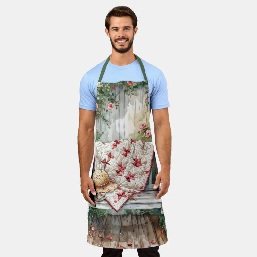 Rozen schommel met Quilt Charm Schort (Gedragen)