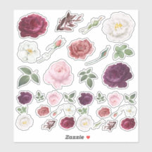 Rozen Scrapbooking Stickers - Floral Crafting Set