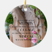 Rozen Serenity Prayer kerstversiering Keramisch Ornament (Achterkant)