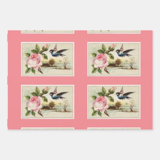  Rozen set van 3 Design Inpakpapier Vel (Voorkant 3)