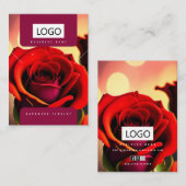 Rozen Sieraden Oorbellen Ketting Display Kaart Visitekaartje (Voorkant / Achterkant)