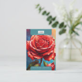 Rozen Sieraden Oorbellen Ketting Display Kaart Visitekaartje (Staand voorkant)