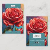 Rozen Sieraden Oorbellen Ketting Display Kaart Visitekaartje (Voorkant / Achterkant)