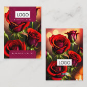 Rozen Sieraden Oorbellen Ketting Display Kaart Visitekaartje (Voorkant / Achterkant)