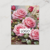 Rozen Sieraden Oorbellen Ketting Display Kaart Visitekaartje (Achterkant)