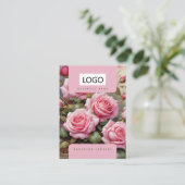 Rozen Sieraden Oorbellen Ketting Display Kaart Visitekaartje (Staand voorkant)