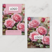 Rozen Sieraden Oorbellen Ketting Display Kaart Visitekaartje (Voorkant / Achterkant)