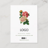 Rozen Sieraden Oorbellen Ketting Display Kaart Visitekaartje (Achterkant)