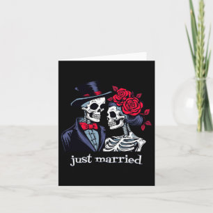 Rozen Skeleton Bride en Groom Skeleton Halloween Kaart
