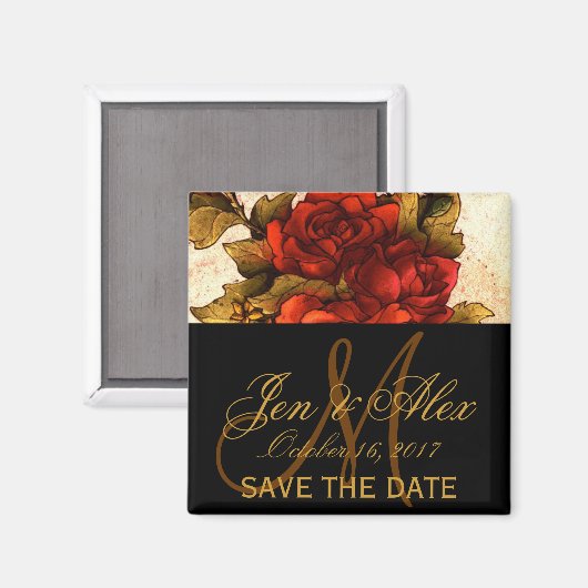  Rozen Sla de datummagneet op Magneet (Voorkant / Achterkant)