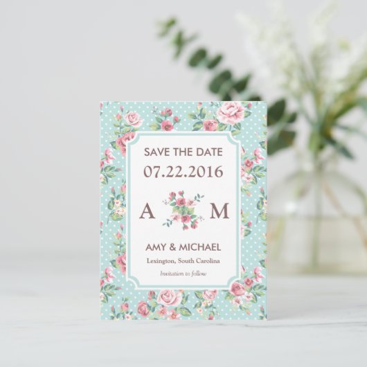  Rozen sparen de Datum Aankondigingskaart (Staand voorkant)