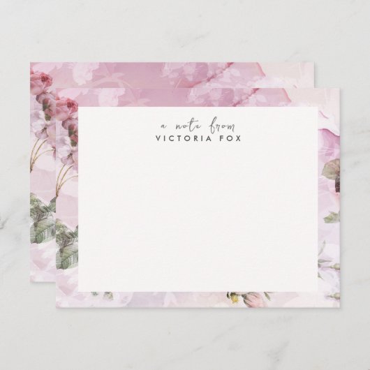 Rozen Speciaal Papier Notitiekaartje (Voorkant / Achterkant)