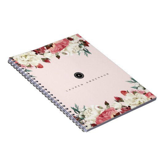  Rozen Spiral Monogram Journal-notebook Notitieboek (Rechterzijde)
