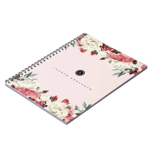  Rozen Spiral Monogram Journal-notebook Notitieboek (Linkerzijde)