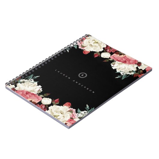 Rozen Spiral Monogram Journal-notebook Notitieboek (Linkerzijde)