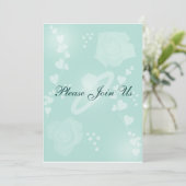 Rozen Spring Fresh Verloving Invitation Kaart (Staand voorkant)