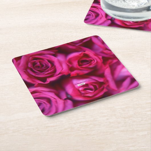 Rozen Square Paper Onderzetter (Schuin)