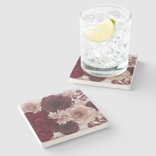 Rozen Stenen Onderzetter (Zijkant)