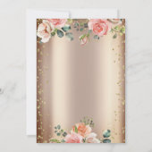 Rozen Stijlvol Meisje, Diamonds Cooper Quinceañera Kaart (Achterkant)